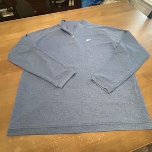 Peter Millar Seaside Wash Pullover Mens 2XL Blue Quarter Zip Floral Shirt Golf